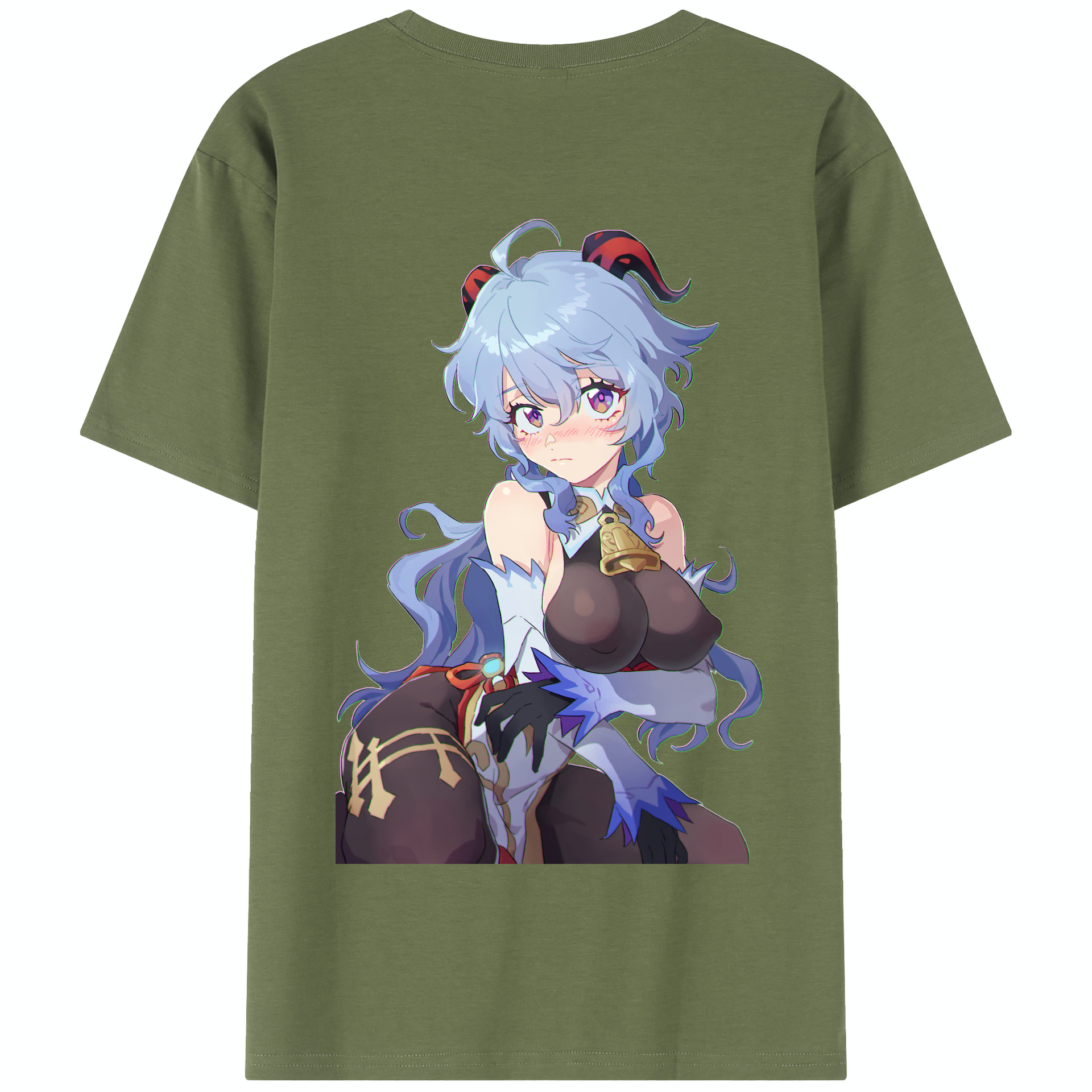 げんし神 甘雨 かんう genshin Ganyu 綿100％半袖Tシャツ（背面プリント）